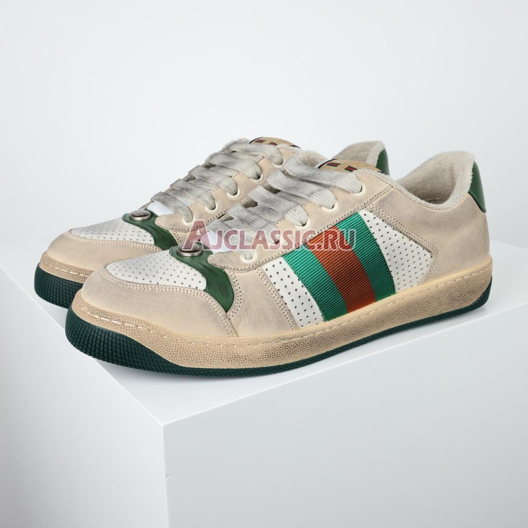 Gucci Screener Distressed "Green Orange" Sneaker 546163 0YI20 9582