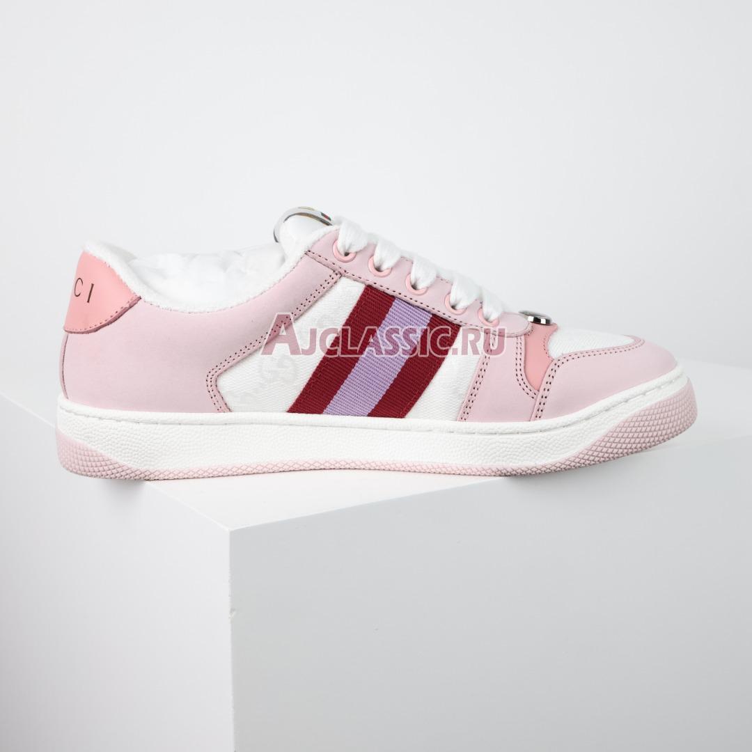 New Gucci Wmns Screener "White Pink" Sneaker 677423 HVKI0 9090 Shoes