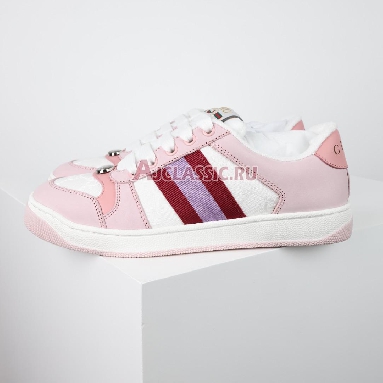 Gucci Wmns Screener White Pink Sneaker White/Pink 677423 HVKI0 9090 Replicas Shoes