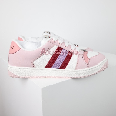 Gucci Wmns Screener White Pink Sneaker White/Pink 677423 HVKI0 9090 Replicas Shoes