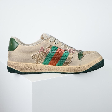 Gucci GG Screener Distressed GG Canvas Sneaker White/Tan/Green/Red 546551 9Y920 9666_3 Replicas Shoes