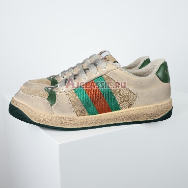 Gucci GG Screener Distressed GG Canvas Sneaker White/Tan/Green/Red 546551 9Y920 9666_3 Replicas Shoes