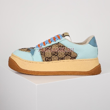 Gucci Screener GG Monogram - Beige Blue Orange Wmns Sneaker Beige/Blue/Orange 757700 FAB4C 2562 Replicas Shoes