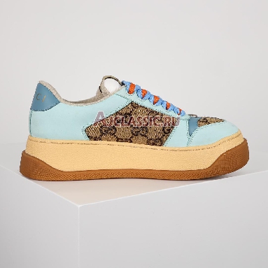 Gucci Screener GG Monogram - Beige Blue Orange Wmns Sneaker Beige/Blue/Orange 757700 FAB4C 2562 Mens Womens Shoes