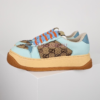 Gucci Screener GG Monogram - Beige Blue Orange Wmns Sneaker Beige/Blue/Orange 757700 FAB4C 2562 Replicas Shoes