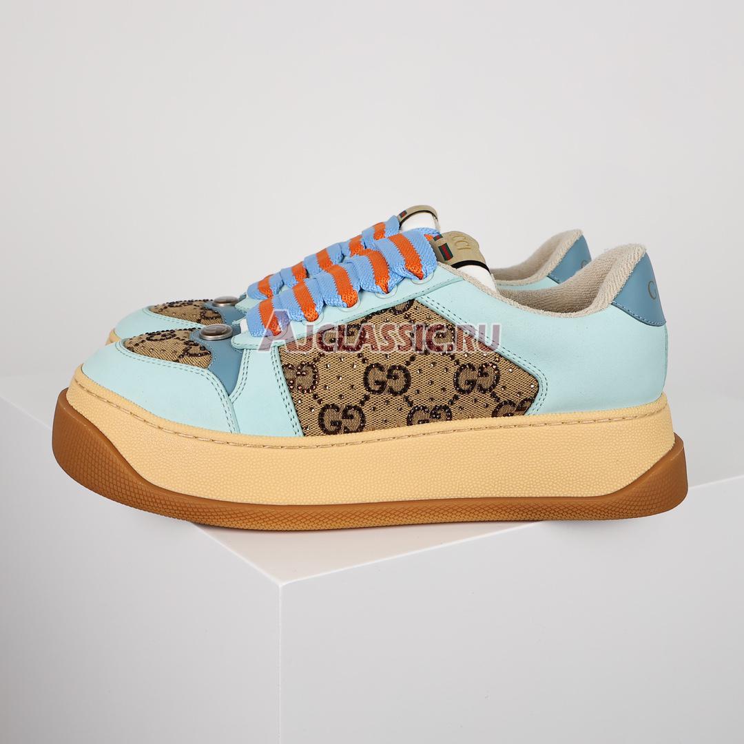 Gucci Screener "GG Monogram - Beige Blue Orange" Wmns Sneaker 757700 FAB4C 2562