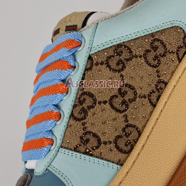 Gucci Screener GG Monogram - Beige Blue Orange Wmns Sneaker Beige/Blue/Orange 757700 FAB4C 2562 Replicas Shoes