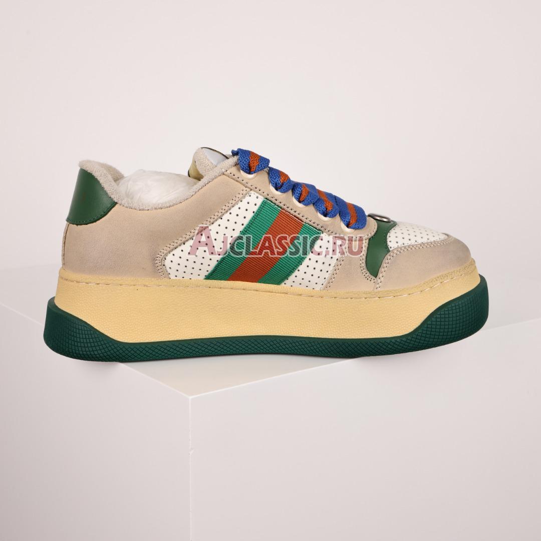 New Gucci Screener "Off White Green Red" Sneaker 756465 0YIA0 9547 Shoes