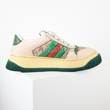 Gucci Screener GG Motif - Beige Green Sneaker Beige/Ebony/Green/Red 777106 AAC72 9554 Replicas Shoes