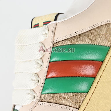 Gucci Screener GG Motif - Beige Green Sneaker Beige/Ebony/Green/Red 777106 AAC72 9554 Replicas Shoes