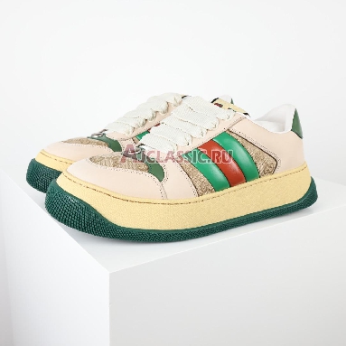 Gucci Screener GG Motif - Beige Green Sneaker Beige/Ebony/Green/Red 777106 AAC72 9554 Replicas Shoes