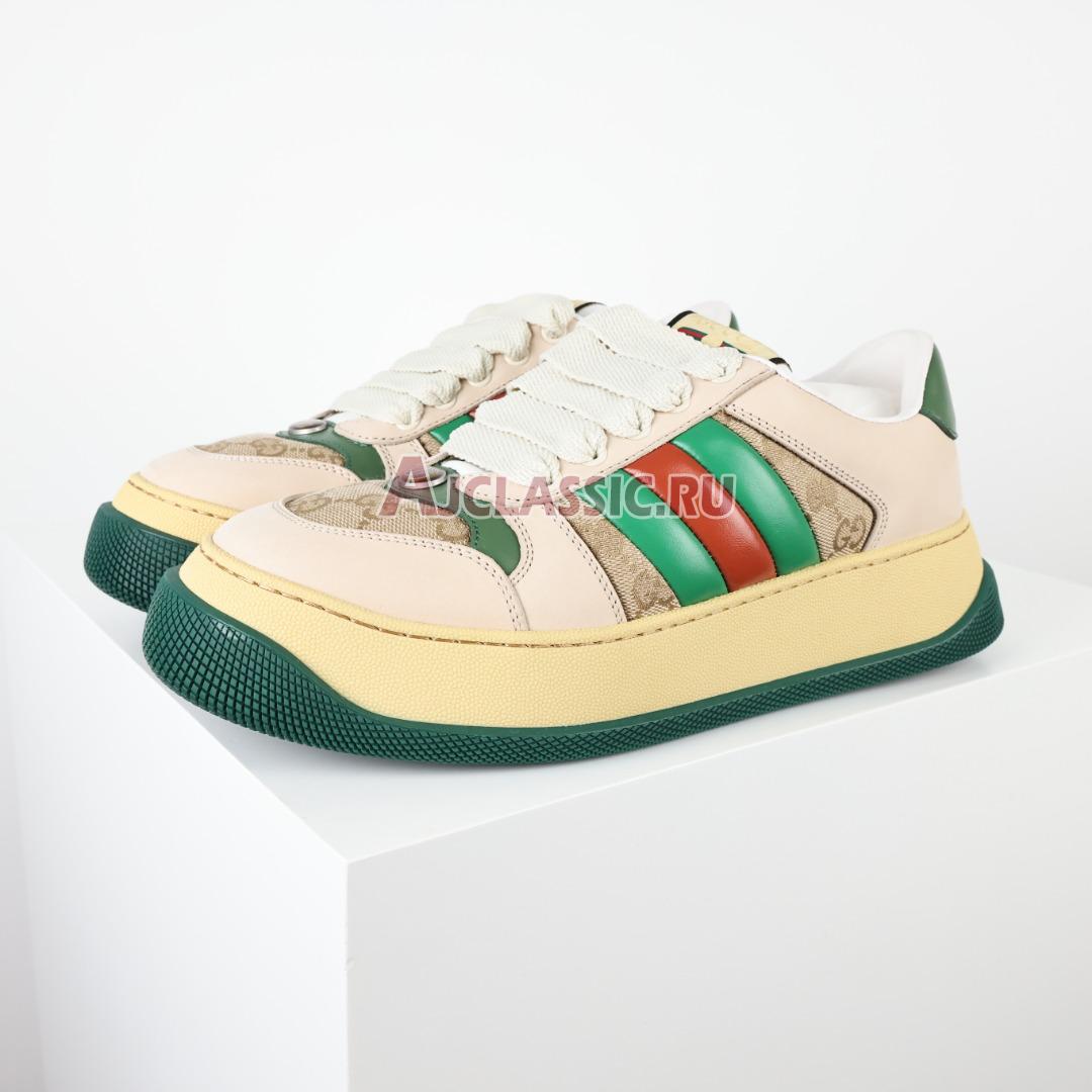 Gucci Screener "GG Motif - Beige Green" Sneaker 777106 AAC72 9554