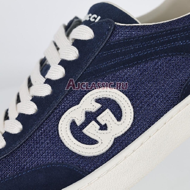 Gucci G74 Interlocking G - Blue Suede Sneaker Blue/Navy 791742 AADM0 4141 Replicas Shoes