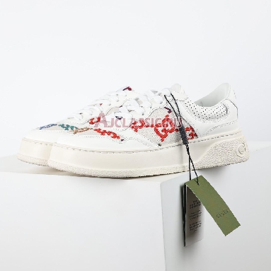 Gucci GG Multicolor Embroidered Wmns Sneaker White/Multi-Color 670408 AABBW 9068 Replicas Shoes