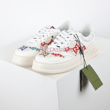 Gucci GG Multicolor Embroidered Wmns Sneaker White/Multi-Color 670408 AABBW 9068 Replicas Shoes