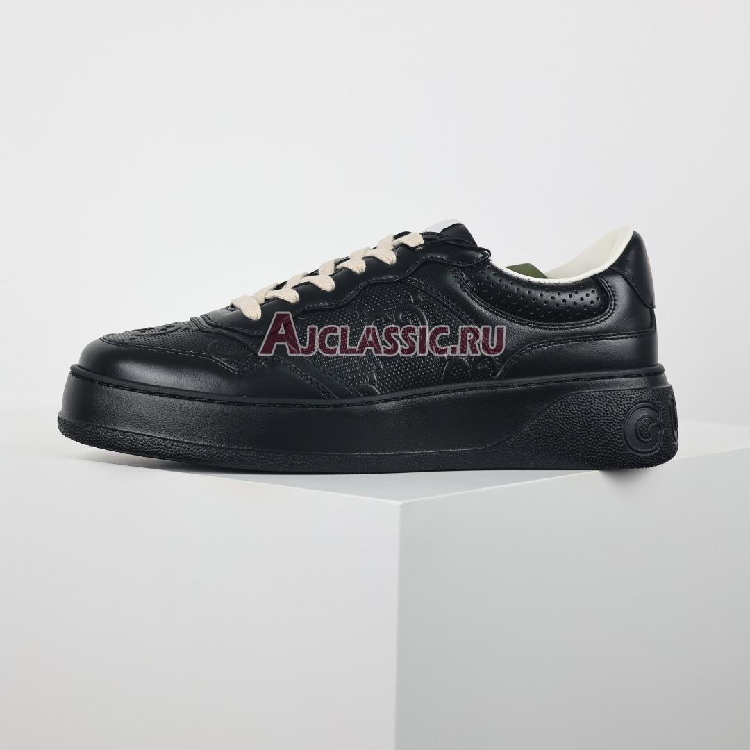 Gucci GG Embossed "Black Leather" Sneaker 669582 1XL10 1000