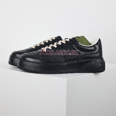 Gucci GG Embossed Black Leather Sneaker Black/White 669582 1XL10 1000 Replicas Shoes