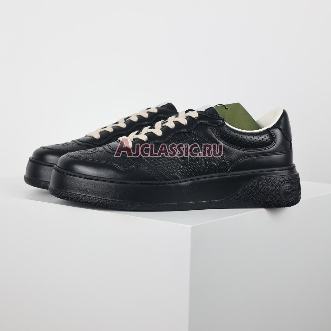 Gucci GG Embossed "Black Leather" Sneaker 669582 1XL10 1000