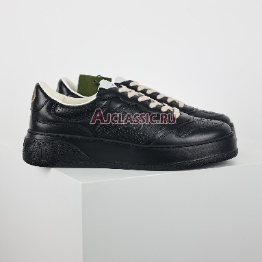 Gucci GG Embossed Black Leather Sneaker Black/White 669582 1XL10 1000 Replicas Shoes