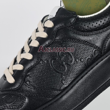 Gucci GG Embossed Black Leather Sneaker Black/White 669582 1XL10 1000 Replicas Shoes