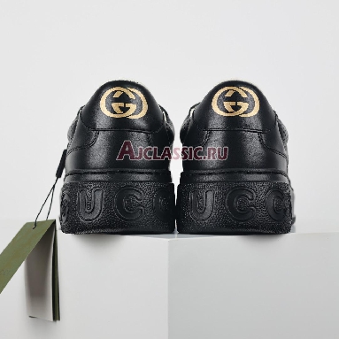 Gucci GG Embossed Black Leather Sneaker Black/White 669582 1XL10 1000 Replicas Shoes