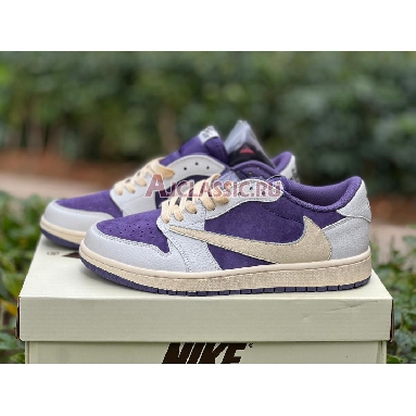 Travis Scott x Air Jordan 1 Low Reverse Purple Purple/White CQ4277-117 Mens Womens Shoes