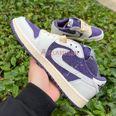 Travis Scott x Air Jordan 1 Low Reverse Purple Purple/White CQ4277-117 Mens Womens Shoes