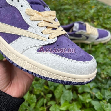 Travis Scott x Air Jordan 1 Low Reverse Purple Purple/White CQ4277-117 Mens Womens Shoes