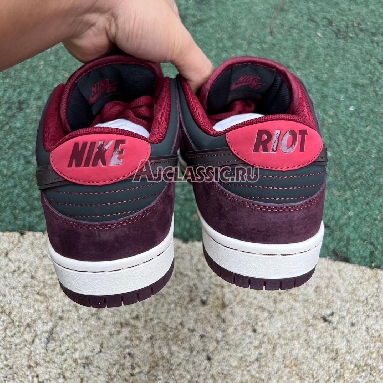 RIOT Skateshop x Nike Dunk Low SB Mahogany Dark Beetroot Mahogany/Dark Beetroot/Team Red/Sail/Night Maroon FZ1289-200 Mens Womens Shoes