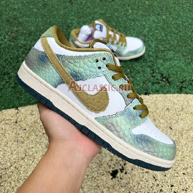 Alexis Sablone x Nike Dunk Low SB Chameleon Oil Green/Desert Moss/White HJ3386-300 Replicas Shoes