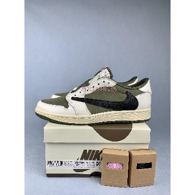 Travis Scott x Air Jordan 1 Retro Low OG SP Reverse Olive Medium Olive/Black/Sail/Muslin DM7866-200-2 Mens Womens Shoes