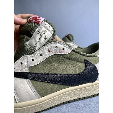 Travis Scott x Air Jordan 1 Retro Low OG SP Reverse Olive Medium Olive/Black/Sail/Muslin DM7866-200-2 Mens Womens Shoes