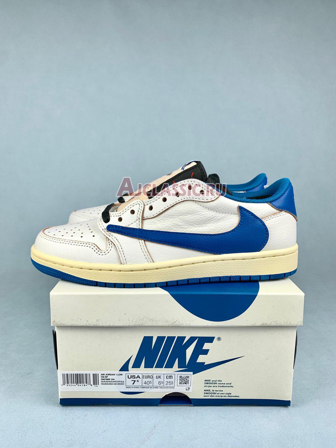 Fragment Design x Travis Scott x Air Jordan 1 Retro Low OG SP "Sail Military Blue" DM7866-104