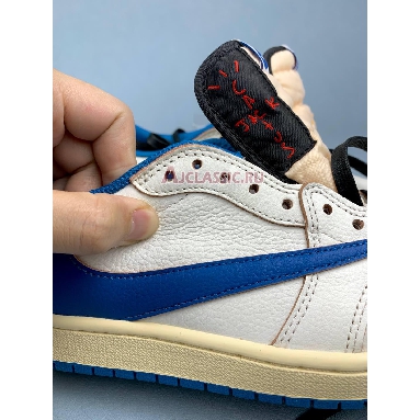 Fragment Design x Travis Scott x Air Jordan 1 Retro Low OG SP Sail Military Blue Sail/Black/Muslin/Military Blue DM7866-104 Replicas Shoes