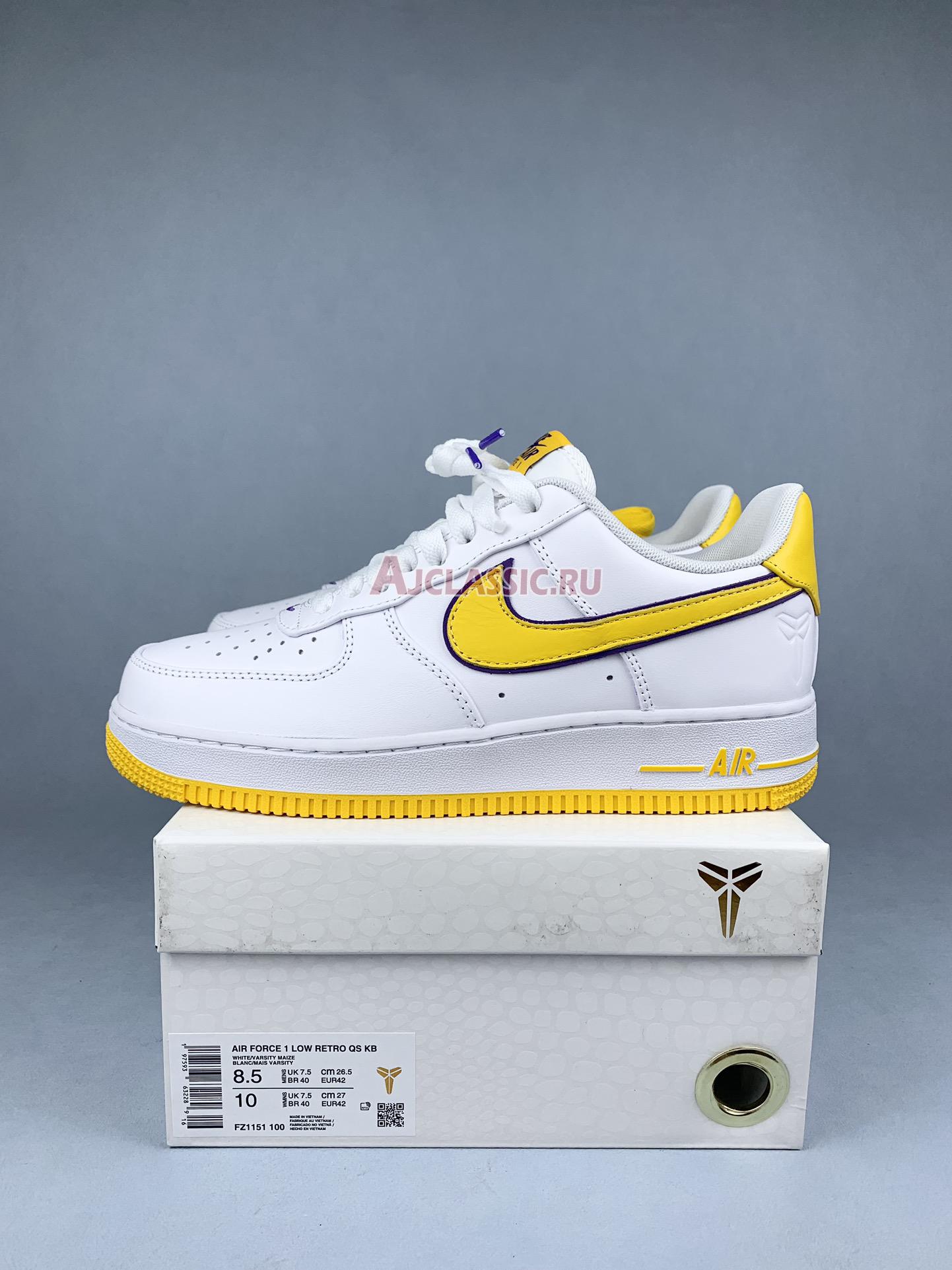 New Nike Air Force 1 Low Retro QS "Kobe Bryant Lakers Home" FZ1151-100 Shoes