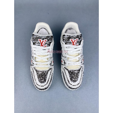 Buy Louis Vuitton LV Trainer Beige Black Colored Beige 1ABLWF Quality Reps Replicas Shoes