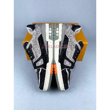 Buy Louis Vuitton LV Trainer Sneaker Black Grey Orange Crystal Black 1AA6PV-2 Quality Reps Replicas Shoes