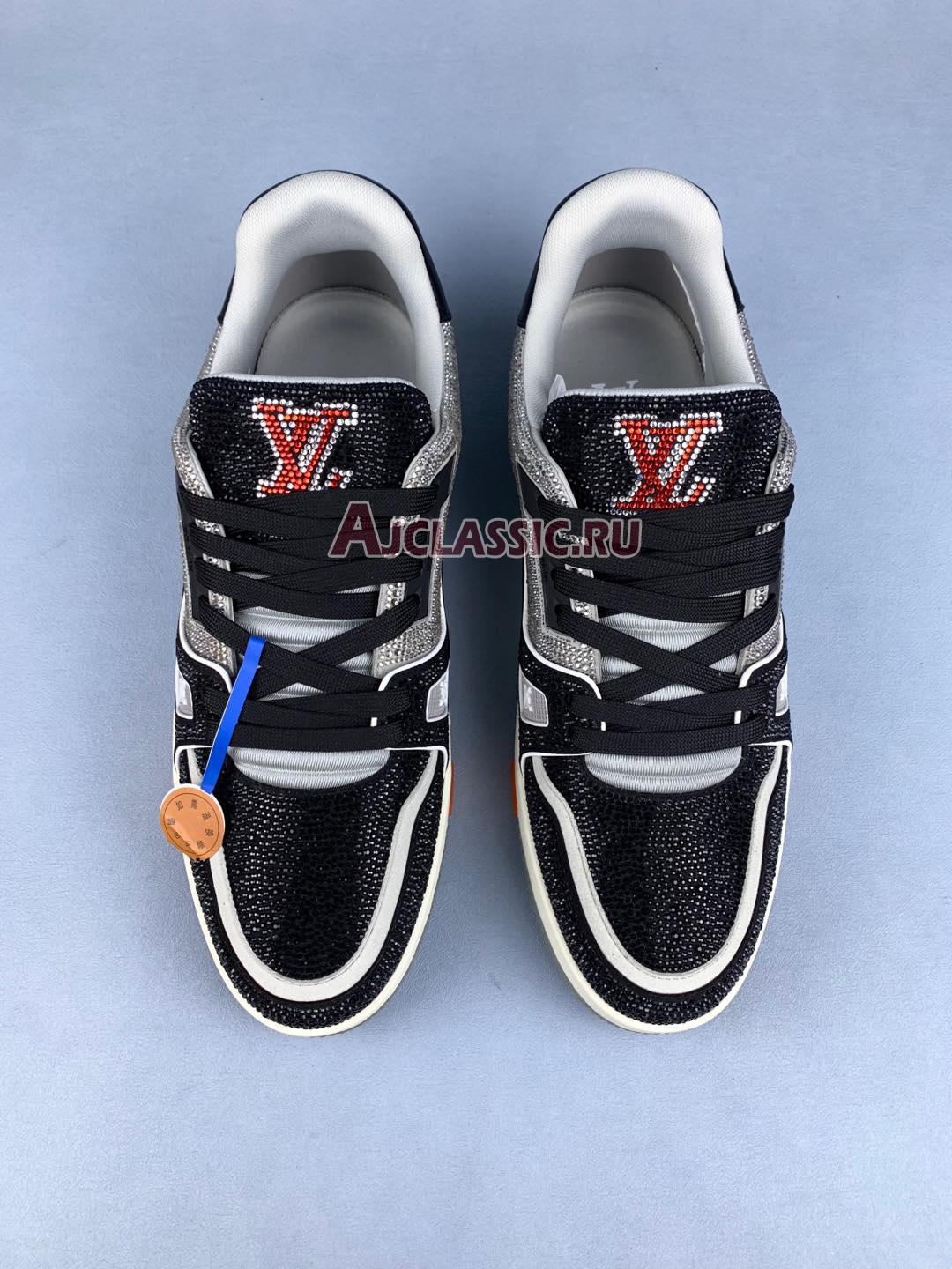 New Louis Vuitton LV Trainer Sneaker "Black Grey Orange Crystal" 1AA6PV-2 Shoes