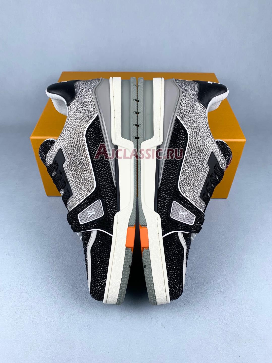 New Louis Vuitton LV Trainer Sneaker "Black Grey Orange Crystal" 1AA6PV-2 Shoes