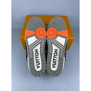 Buy Louis Vuitton LV Trainer Sneaker Black Grey Orange Crystal Black 1AA6PV-2 Quality Reps Replicas Shoes