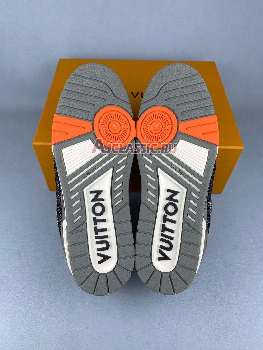 New Louis Vuitton LV Trainer Sneaker "Black Grey Orange Crystal" 1AA6PV-2 Shoes