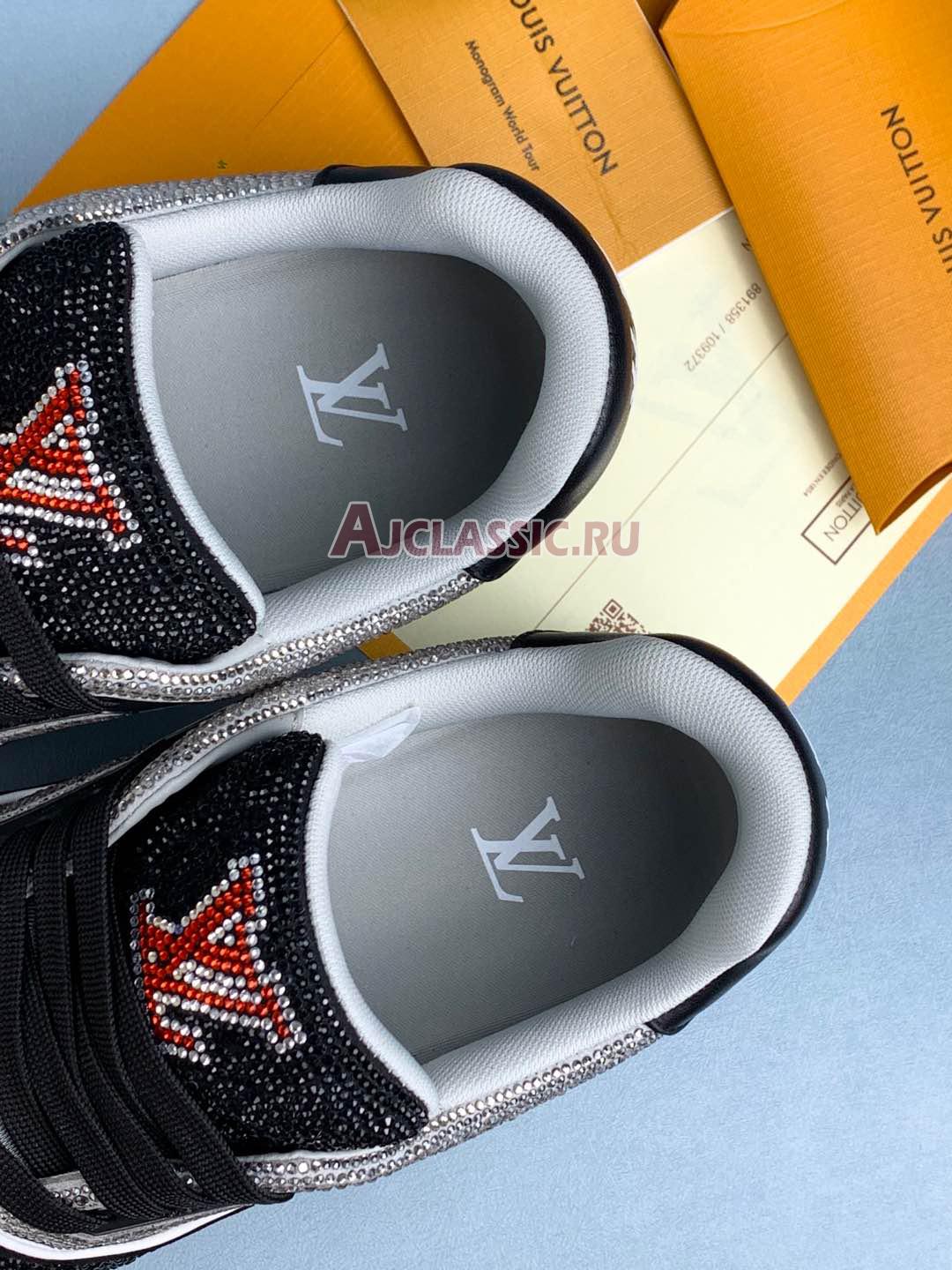 New Louis Vuitton LV Trainer Sneaker "Black Grey Orange Crystal" 1AA6PV-2 Shoes