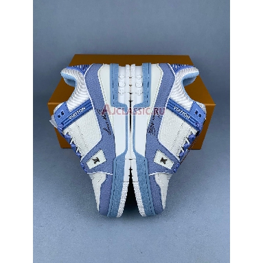 Buy Louis Vuitton LV Trainer Sneaker Blue White Blue 1AD6BJ Quality Reps Replicas Shoes