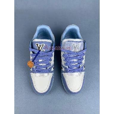 Buy Louis Vuitton LV Trainer Sneaker Blue White Blue 1AD6BJ Quality Reps Replicas Shoes