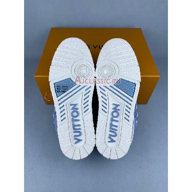 Buy Louis Vuitton LV Trainer Sneaker Blue White Blue 1AD6BJ Quality Reps Replicas Shoes