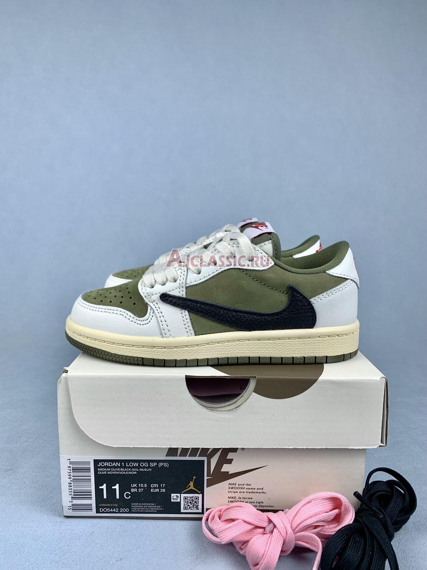 New Kids Travis Scott x Air Jordan 1 Retro Low OG SP PS "Reverse Olive / Medium Olive" DO5442-200 Shoes