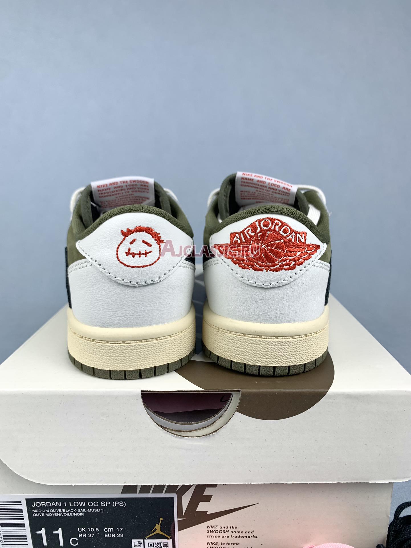 New Kids Travis Scott x Air Jordan 1 Retro Low OG SP PS "Reverse Olive / Medium Olive" DO5442-200 Shoes